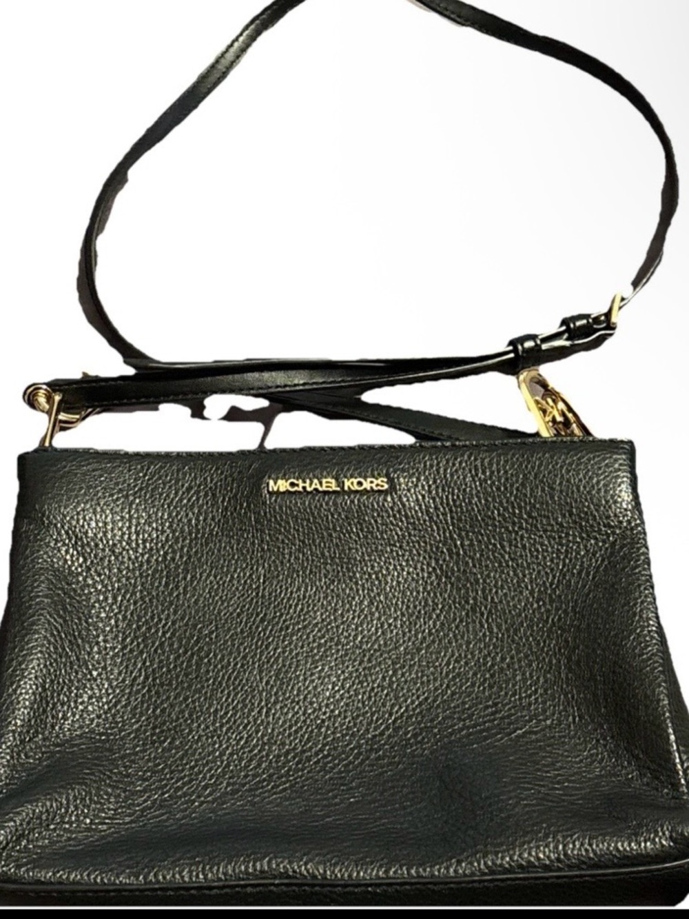 Michael Kors Black Crossbody Bag with Gold Accents very good Condition like new